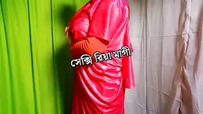 Beautiful village woman enjoying with men on the bus