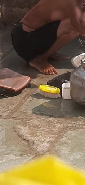 Stunning moment from &quot;Ыеузsister taking bath in desi bathroom&quot;