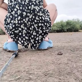 Cute trans with new sandals very hot goes for a walk looking for a big and thick penis