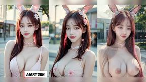 (3d animated ai-generated models) outdoor cat cosplay (with pussy masturbation asmr sound!)