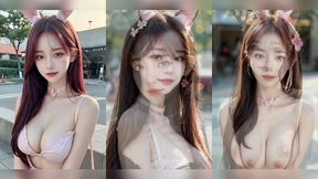 (3d animated ai-generated models) outdoor cat cosplay (with pussy masturbation asmr sound!)
