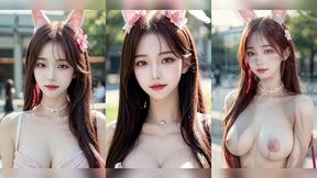 (3d animated ai-generated models) outdoor cat cosplay (with pussy masturbation asmr sound!)