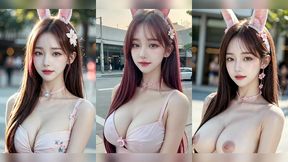 (3d animated ai-generated models) outdoor cat cosplay (with pussy masturbation asmr sound!)