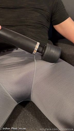 Guess What Daddy Dreaming About When His Cock Hardens Under the Vibration From Massage Machine and Makes It Cum - John Delove
