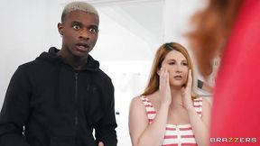 Redhead chick with big bottom Andi James fucked by black dick