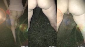 en se promenant dans le parc, ma femme lache prise... qui sait qui la voit ce ...