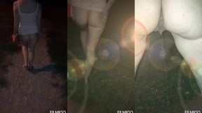 en se promenant dans le parc, ma femme lache prise... qui sait qui la voit ce ...