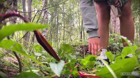 daring outdoor piss ritual in park - kinky mary drinks everything