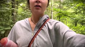daring outdoor piss ritual in park - kinky mary drinks everything