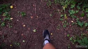 daring outdoor piss ritual in park - kinky mary drinks everything