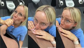 baebaezoe sucks her bfs cock in the bathroom porn video