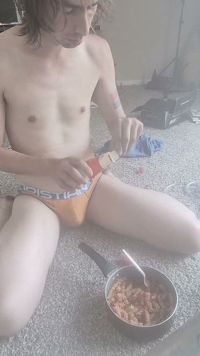 Belly Fills with Pasta, Belly Makes Noise