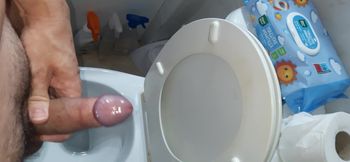 Bathroom cumshot