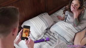 Hot stepmom Tricia Oaks caught by stepson while masturbating