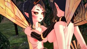 Queen Bee Gets Creampied by Futanari Lover in Spooky Halloween Hentai Scene