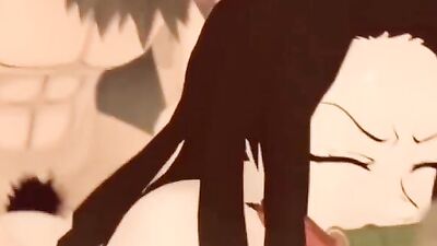 Inosuke hentai: Nezuko vs. Zenitsu - A hot cartoon teen porn adventure