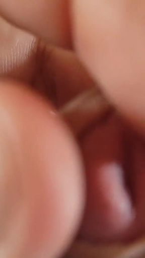 Boy Masturbates Phimosis and Close up of Pre Cum.