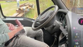 A masked guy sucks my big dick in the truck on a rest area