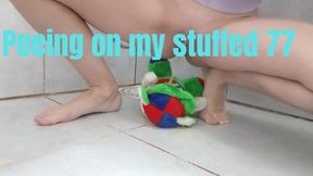 Peeing on my stuffed 77