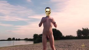 Twink on Forbidden Non Nudist Beach Secretly Naked 4K! Teenager Exhibitionism Goldenelixxxir!