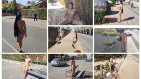 Latina naked in Outdoor in the city