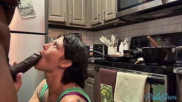 Spicy TradWife Life - Interracial Couple Fucks In Kitchen While She Cooks Him Dinner PSILO SIREN MATT BISHOP