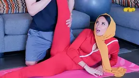 Religious wife sneaks around with her fitness coach and gets bred twice while wearing her headscarf today