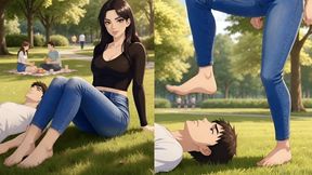 She Publicly Crushes His Face With Relentless Stomps, Facesitting & Foot Domination – Animated