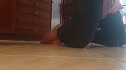 Lets piss with my pussy chastity cage