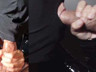 I suck his schlong and that guy comes on my head on the hood