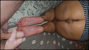 I Catch a Careless, Lustful Stepmother and Cum on Her Soles