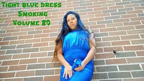 Smoking outdoors in a tight blue dress volume 89 Non Nude ****wmv****