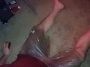 Second camera self piss, soaking under armour shorts