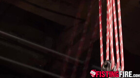 ”Uniformed interrogator Dirk Caber drives his fist into his helpless prisoner”