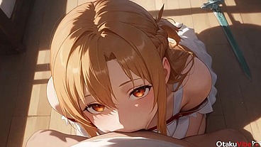 Asuna loves being fucked by an old man while Kirito plays games [AI]