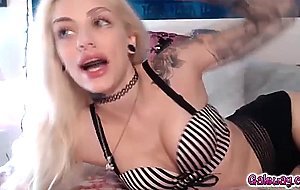 Lesbians sucking on their own long fingers or tweaking their own perky nipples