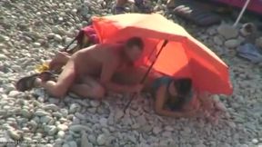 Real swingers at a nudist beach