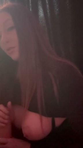 Italian Long Hair Big Tits Milf Hot Big boobs Dildo Handjob Session  while smoking a cigarette   Clip 2
