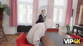Naughty European teacher Mini Mitzix and Michael Fly get off on each other's bodies in stockings and skirt