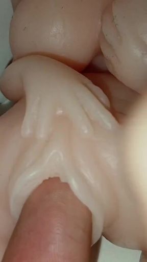 Mini sex doll fucked by big fingers   Clip 2