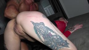 lena fire lorenzo viota - a girl with a tattoo is having wild sex on a sofa
