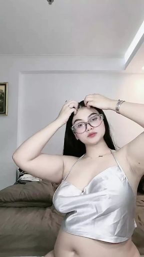 My stepsister is beautiful squeezing her big boobs