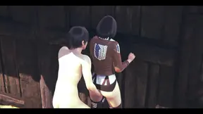 Mikasa gets fingered to orgasm then fucked with a creampie in On Titans Hentai