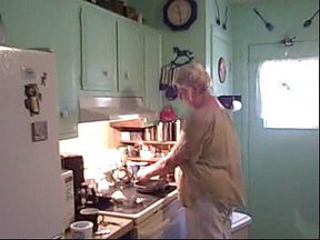 Sexy Dutch girl milf gilf cooks breakfast