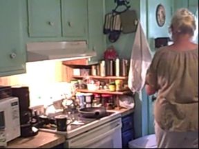 Sexy Dutch girl milf gilf cooks breakfast
