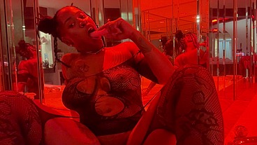 Marrijanee pierced pussy popping sipping cocktail