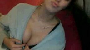 Playing with hot and young brunette babe on webcam sex game