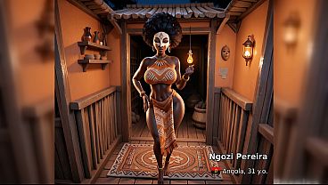 African Bimbo Cheats on Her Husband With a White Traveler | AI-Generated