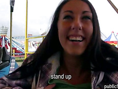 Euro girl from a theme park gets banged and squirts