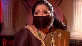 Make Up Fatty In Captive Peril :: Indian bondage scene with gaged woman under red light